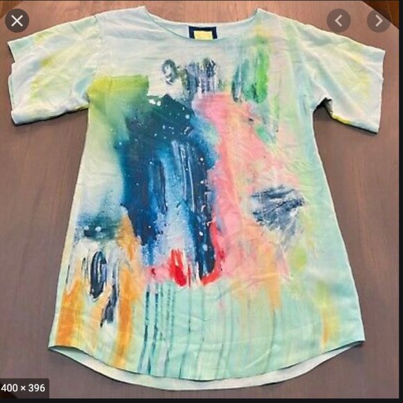 NWT Anthropologie Maeve rainbow Silk Tunic/Dress - Picture 2 of 3